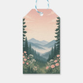 Rustic Woodland Vintage Baby Bear Shower Geschenkanhänger (Rückseite)