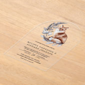 Rustic Woodland Watercolor Forest Fox Wedding Acryleinladungen (Ablage )