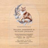 Rustic Woodland Watercolor Forest Fox Wedding Acryleinladungen (Vorderseite)