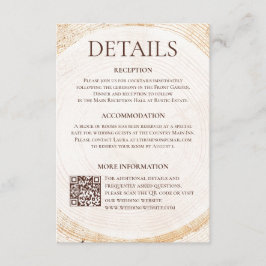 Rustic Woodland Wedding Details Card with QR code Begleitkarte