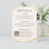 Rustic Woodland Wedding Details Card with QR code Begleitkarte (Stehend Vorderseite)