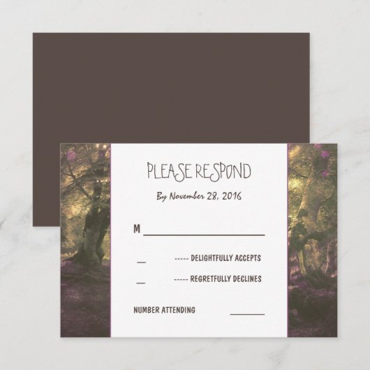 Rustic Woodland Wedding RSVP Karte (Vorne/Hinten)