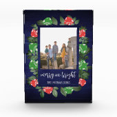 Rustic Woodland Whimsical Mushrooms Christmas Fotoblock (Vorderseite)