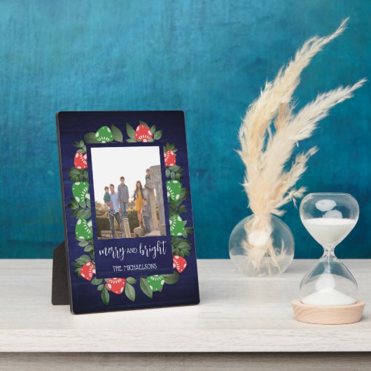 Rustic Woodland Whimsical Mushrooms Christmas Fotoplatte (Seite)