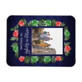 Rustic Woodland Whimsical Mushrooms Christmas Magnet (Horizontal)