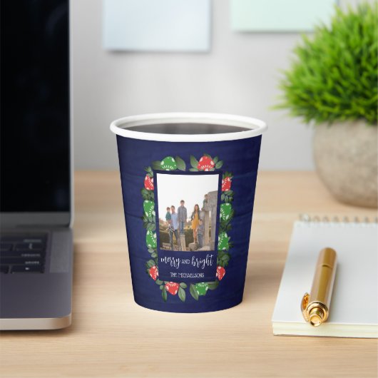 Rustic Woodland Whimsical Mushrooms Christmas Pappbecher (InSitu)