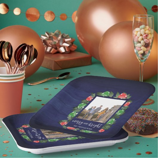 Rustic Woodland Whimsical Mushrooms Christmas Pappteller (Multi)