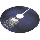 Rustic Woodland Whimsical Mushrooms Christmas Polyester Weihnachtsbaumdecke (Schrägansicht)