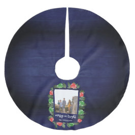 Rustic Woodland Whimsical Mushrooms Christmas Polyester Weihnachtsbaumdecke