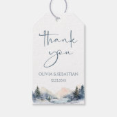 Rustic Woodland Winter Forest Wedding Danke Geschenkanhänger (Vorderseite)