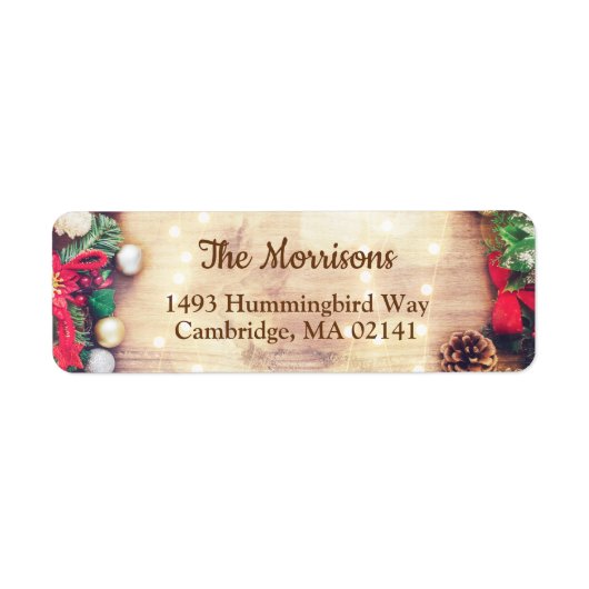 Rustic Woods Christmas Lights Rücksendeadresse (Vorne)