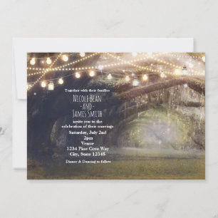 Rustic Woods Enchanted Forest & Lights Hochzeit Einladung