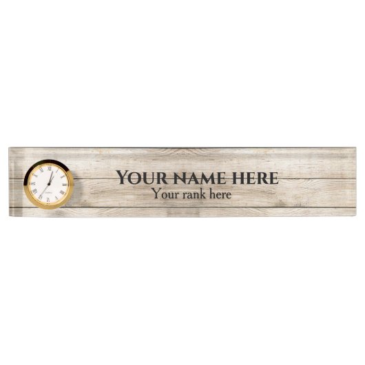 Rustic Woods Schreibtischplatte Namensplakette (Vorderseite)