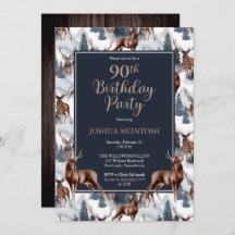 Rustic Woodsy Deer | Forest 90th Birthday Party