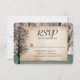 Rustic Woodsy Deer Wedding RSVP Antwortkarten Karte