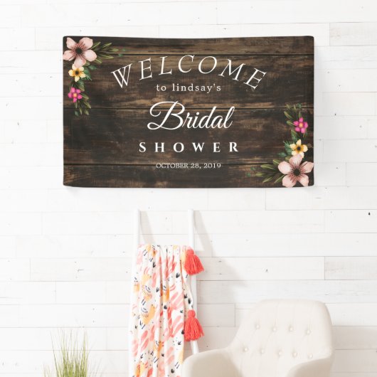 :Rustic Woodsy Elegantes Country Brautparty-Zeiche Banner (Insitu)