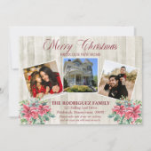 Rustic Woodsy Frohe Weihnachten - Neues Zuhause Fo Ankündigung (Vorderseite)