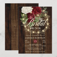 Rustic Woodsy Lighted Wreath Bridal Brunch
