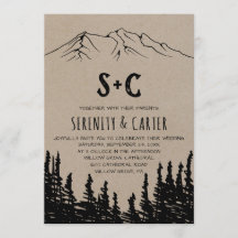 Rustic Woodsy Mountain Monogram Wedding