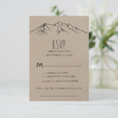 Rustic Woodsy Mountain Song Anfrage RSVP Card (Stehend Vorderseite)