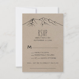 Rustic Woodsy Mountain Song Anfrage RSVP Card Karte