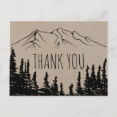 Rustic Woodsy Mountain Vielen Dank Postkarte (Vorderseite)