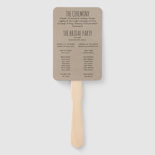 Rustic Woodsy Mountain Wedding Program Fächer (Rückseite)