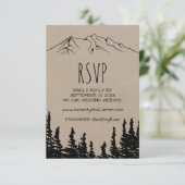 Rustic Woodsy Mountain Wedding Website RSVP Card Karte (Stehend Vorderseite)