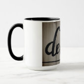 Rustic Woodtone DELISH Word Art Tasse (Links)