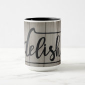 Rustic Woodtone DELISH Word Art Tasse (Zentrum)