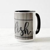 Rustic Woodtone DELISH Word Art Tasse (VorderseiteRechts)