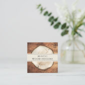 Rustic Woodworker Carpenter Wood Business Card Quadratische Visitenkarte (Stehend Vorderseite)