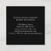 Rustic Woodworker Square Business Card Quadratische Visitenkarte (Rückseite)