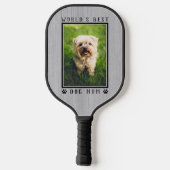 Rustic World's Best Dog Mom Custom Photo Pickleball Schläger (Rückseite)