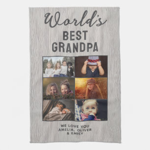 Rustic World's Best Grandpa Holz individuell 6 Fot Geschirrtuch