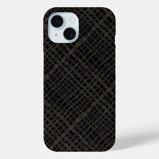 Rustic Woven Elegant Black Burlap Case-Mate iPhone Hülle (Rückseite)