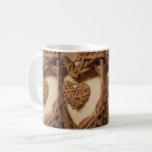 Rustic Woven Rattan Hearts Decor Kaffeetasse (Vorderseite Links)