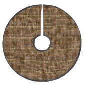 Rustic Woven Rough Burlap Red Polyester Weihnachtsbaumdecke (Vorderseite)