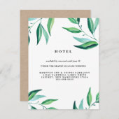 Rustic Wreath Greenerity Wedding Hotel Card Begleitkarte (Vorne/Hinten)