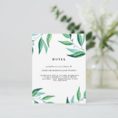 Rustic Wreath Greenerity Wedding Hotel Card Begleitkarte (Stehend Vorderseite)
