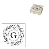 Rustic Wreath Monogram Address Briefmarke Gummistempel (Stempel)