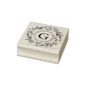 Rustic Wreath Monogram Address Briefmarke Gummistempel (Stempel)