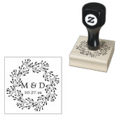 Rustic Wreath Monogram Wedding Gummistempel (Stempel)