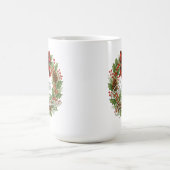 Rustic Wreath Red Black Checkered Bow Holiday Kaffeetasse (Mittel)