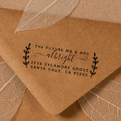 Rustic Wreath & Script "Future Mr & Mrs." Rede Gummistempel