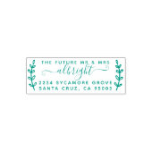 Rustic Wreath & Script "Future Mr & Mrs." Rede Permastempel (Design)