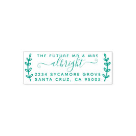 Rustic Wreath & Script "Future Mr & Mrs." Rede Permastempel
