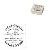 Rustic Wreath & Script Rücksendeadresse Gummistempel (Stempel)