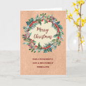 Rustic Wreath Son & Family Frohe Weihnachten Karte (Gelbe Blume)