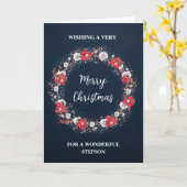 Rustic Wreath Stepson Frohe Weihnachten Karte (Gelbe Blume)